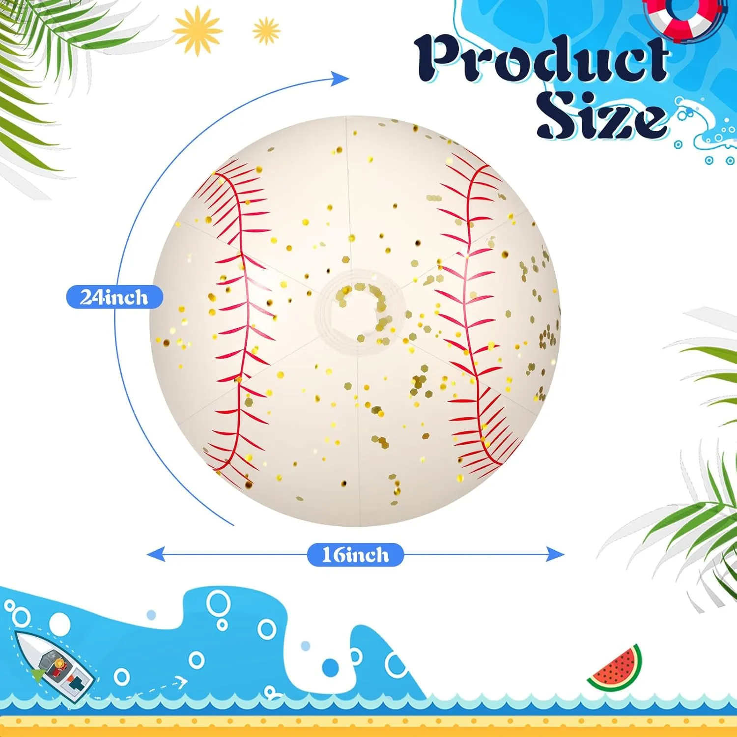 Large Beach Balls 24 Inch Pool Clear Ball Beach Summer Parties Confetti Pool Party Decorations Inflated Party Ball for Summer Parties Birthday Pool Favors