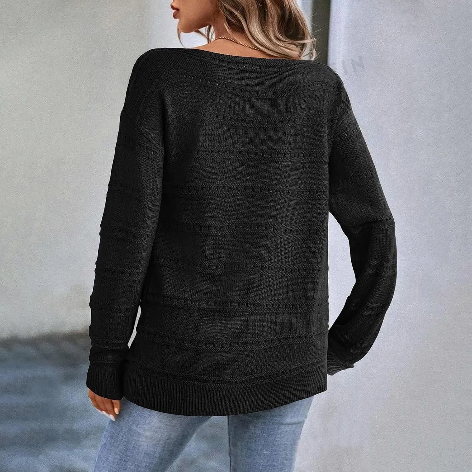 Lastesso Fall Sweaters for Women 2024 Lightweight Soft Long Sleeve Sweater Breathable Knitted Long Sleeve Slouchy Clothes