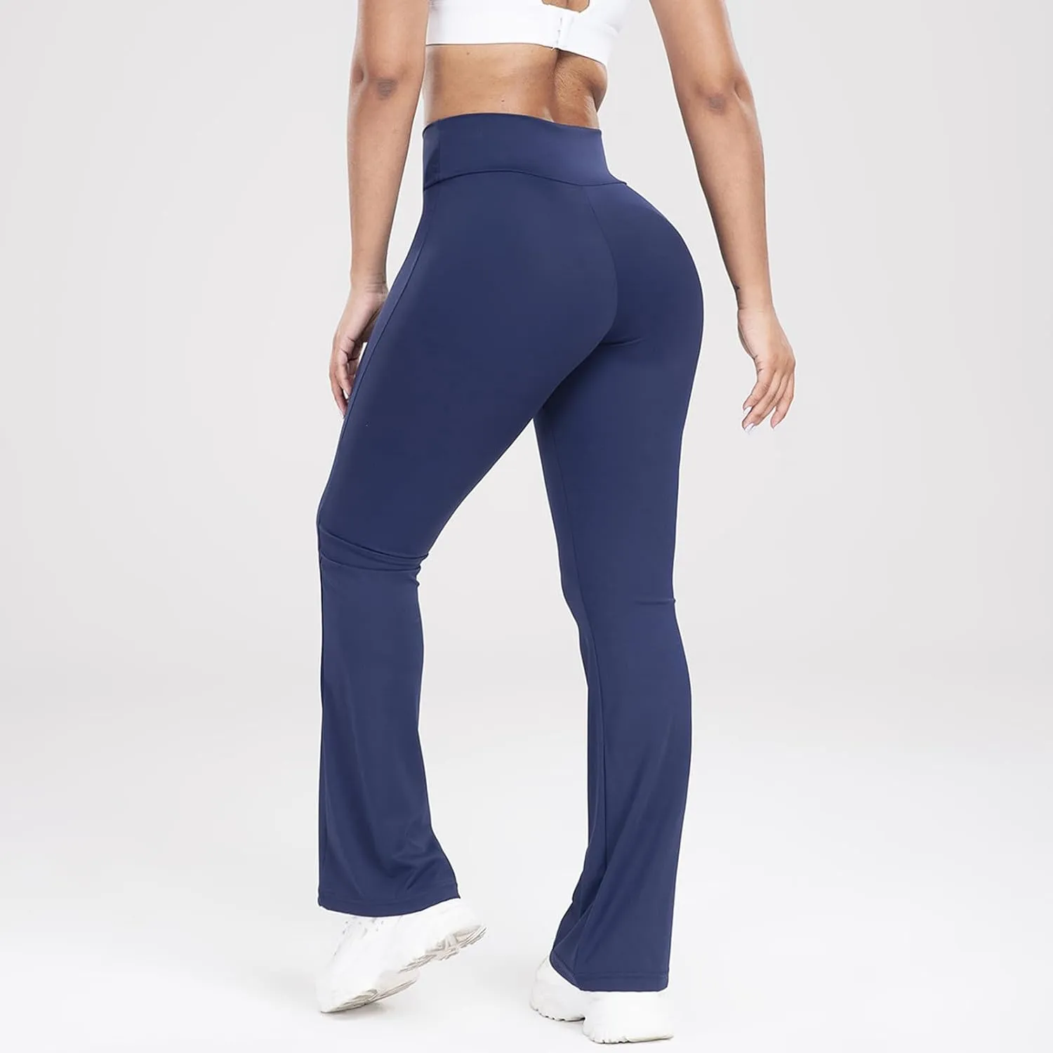 Lastesso Flare Leggings for Women High Waist Classiac Yoga Gym Pants with Pockets Tummy Control Going Out Workout Leggings