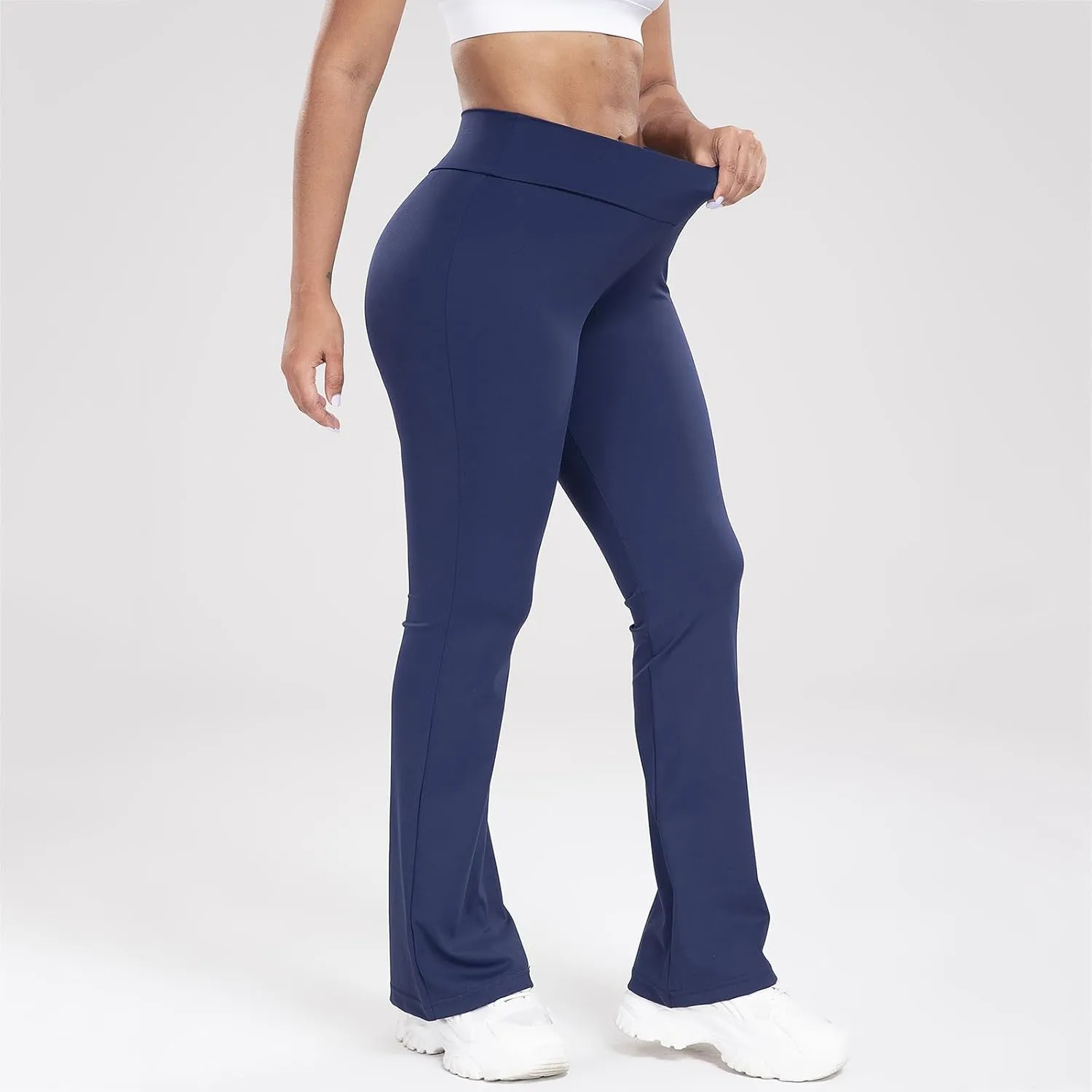 Lastesso Flare Leggings for Women High Waist Classiac Yoga Gym Pants with Pockets Tummy Control Going Out Workout Leggings