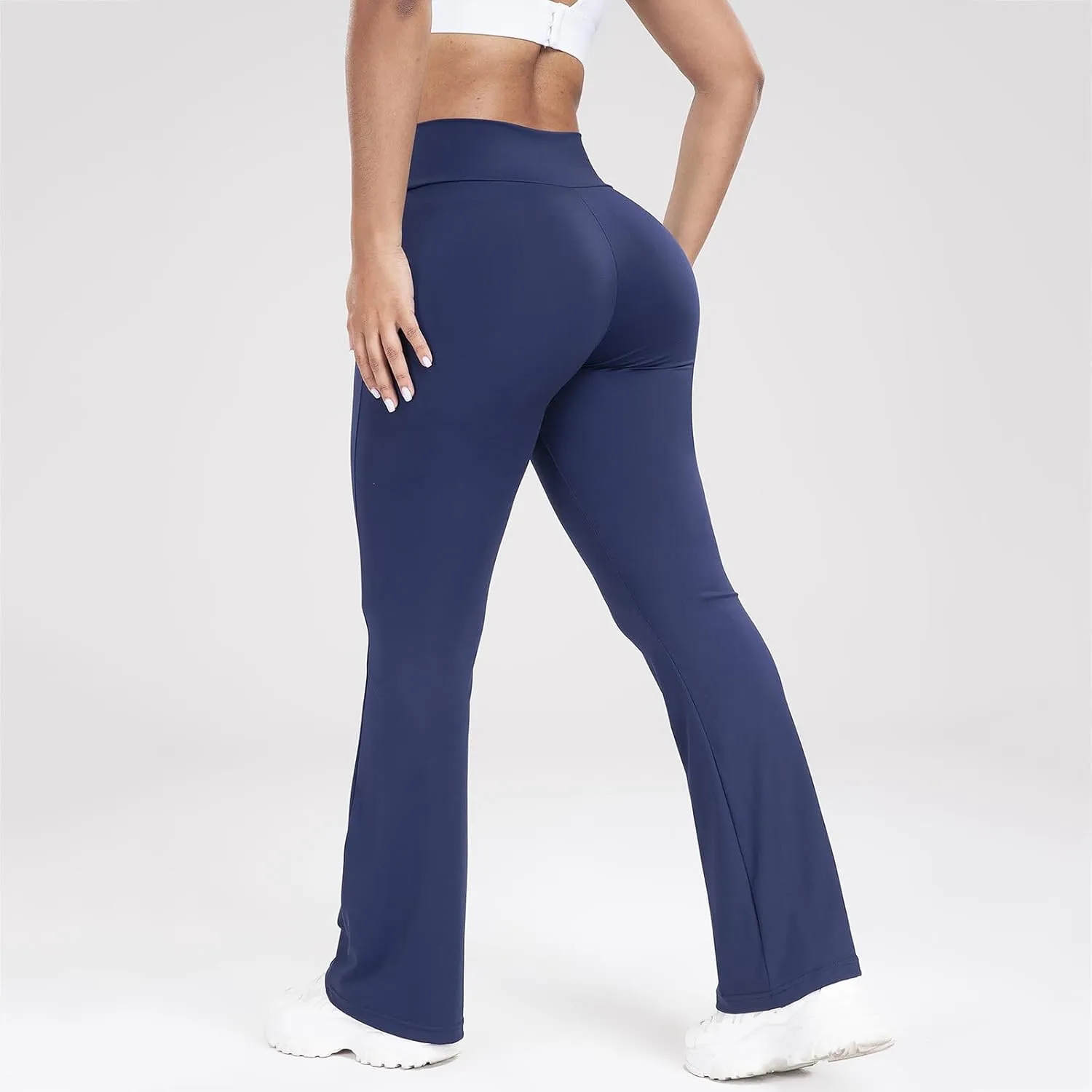 Lastesso Flare Leggings for Women High Waist Classiac Yoga Gym Pants with Pockets Tummy Control Going Out Workout Leggings