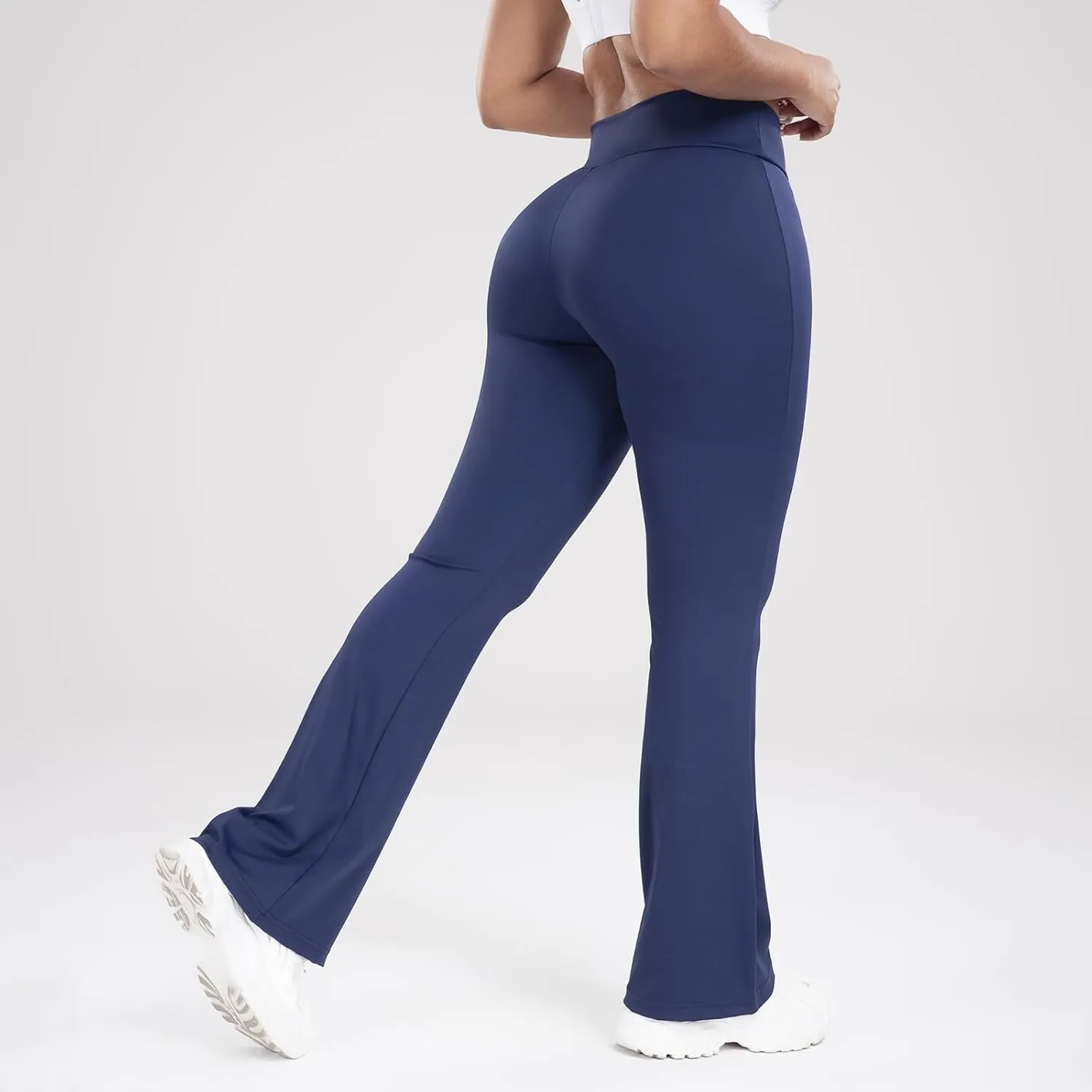 Lastesso Flare Leggings for Women High Waist Classiac Yoga Gym Pants with Pockets Tummy Control Going Out Workout Leggings