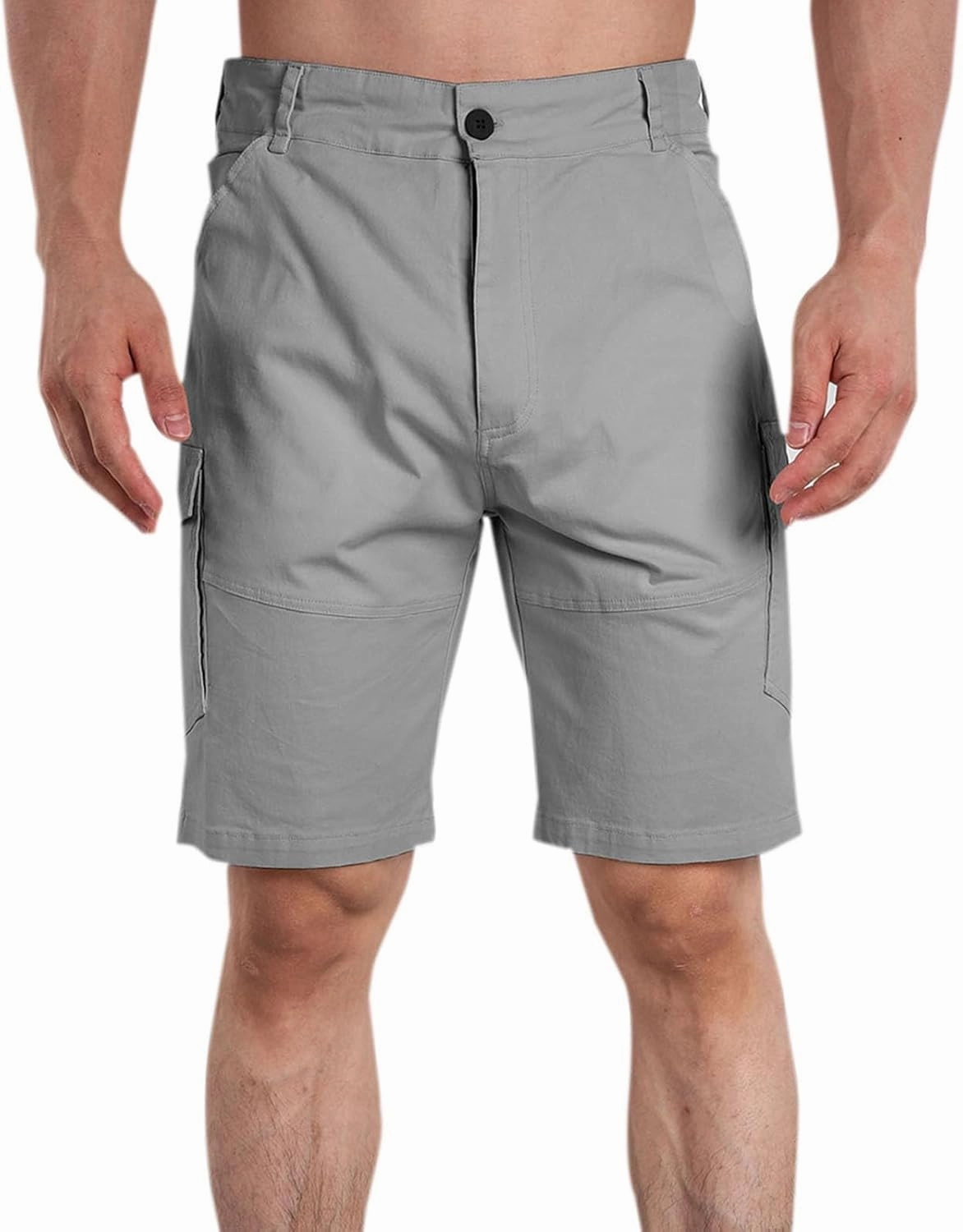 Lastesso Mens Athletic Shorts Casual Button Up Golf Shorts Lightweight Summer Workwear with Pockets Business Lounge Shorts