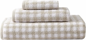Laura Ashley - Bath Towels, Absorbent & Fade Resistant Cotton Towels, Chic Bathroom Essentials (Ginny Beige, 3 Piece)