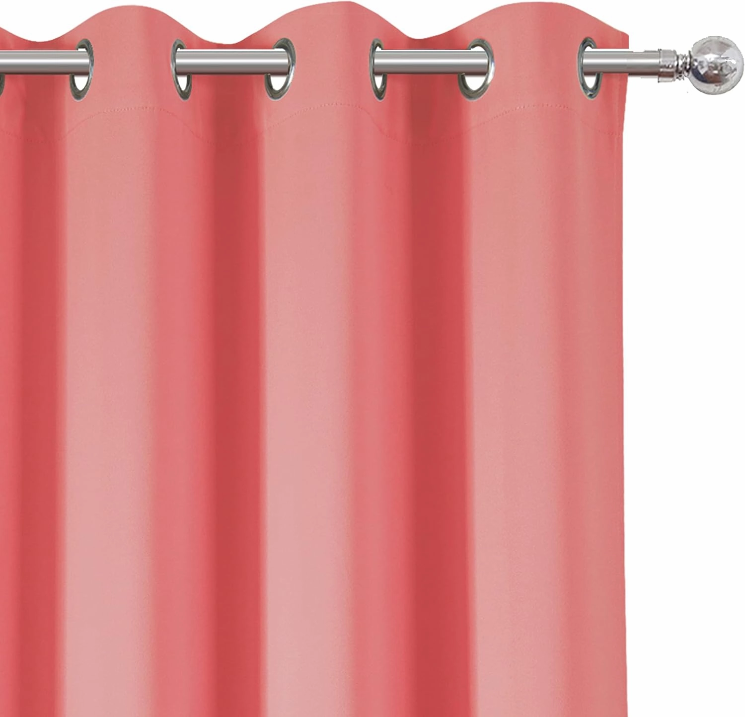 LEMOMO Blackout Curtains 52 x 84 inch/Coral Curtains Set of 2 Panels/Thermal Insulated Room Darkening Bedroom Curtains