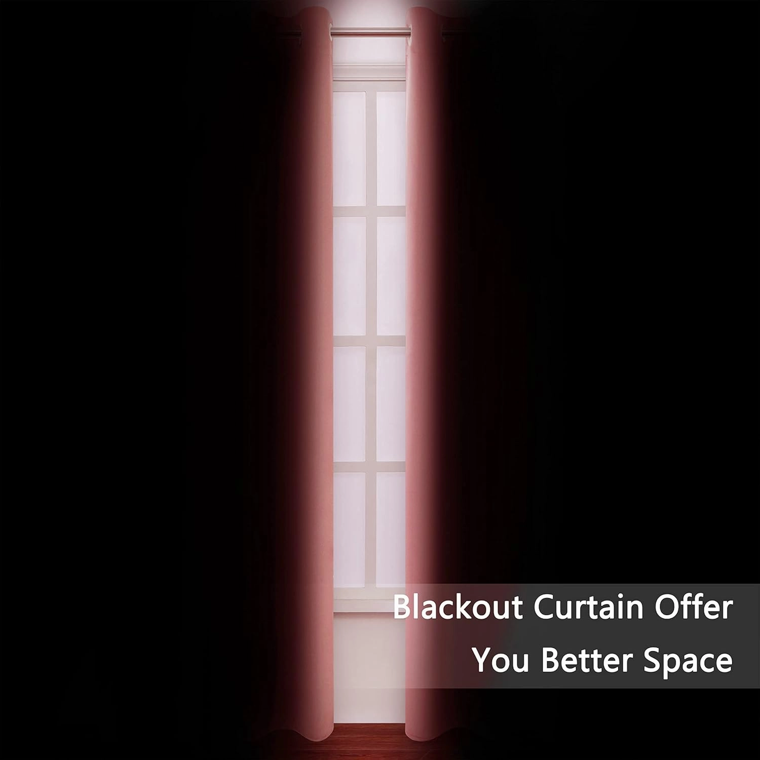 LEMOMO Blackout Curtains 52 x 84 inch/Coral Curtains Set of 2 Panels/Thermal Insulated Room Darkening Bedroom Curtains