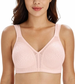 Lemorosy Women's Plus Size Full Coverage Non Padded Wireless Minimizer Bra -Comfort and Double Support
