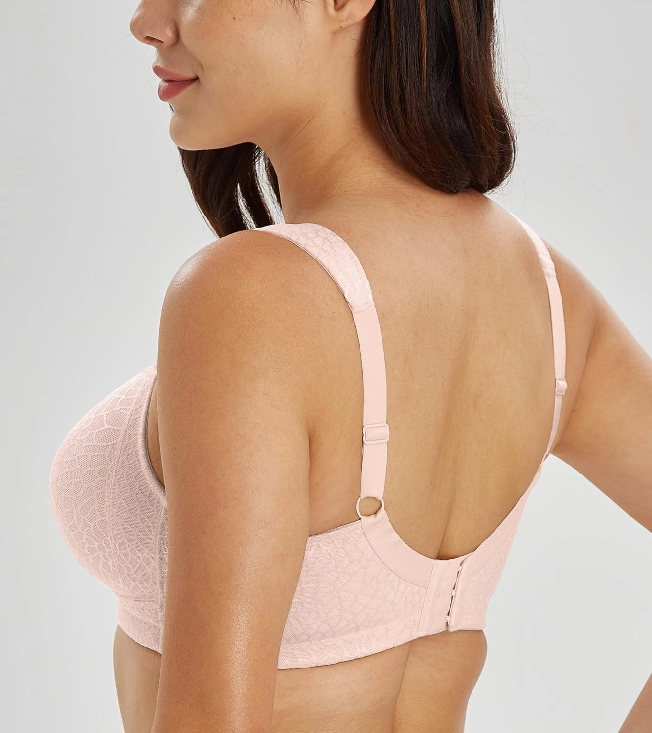 Lemorosy Women's Plus Size Full Coverage Non Padded Wireless Minimizer Bra -Comfort and Double Support