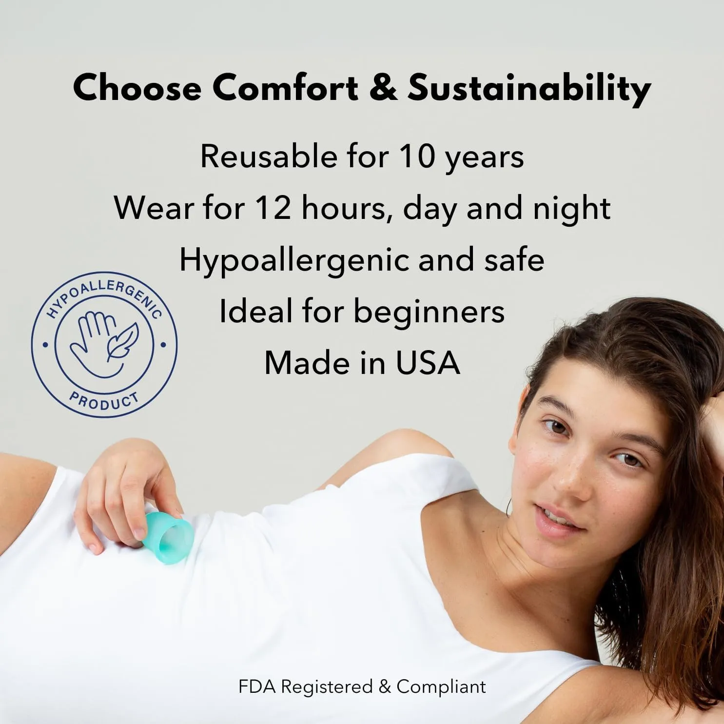 Lena Sensitive Menstrual Cup - Reusable, Soft Silicone, Light & Heavy Flow, Beginner Use - Ideal Alternative to Tampons, Pads, Period Underwear - Period Solution - Small - Coral