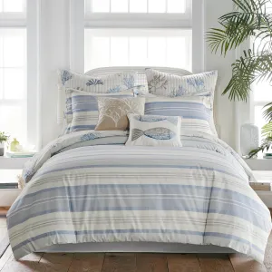 Levtex Home - Ipanema Comforter Set - King Comforter   Two King Pillow Cases - Coastal - Blue, Taupe and Cream - Comforter (106 x 94in.) and Pillow Case (36 x 20in.) - Cotton