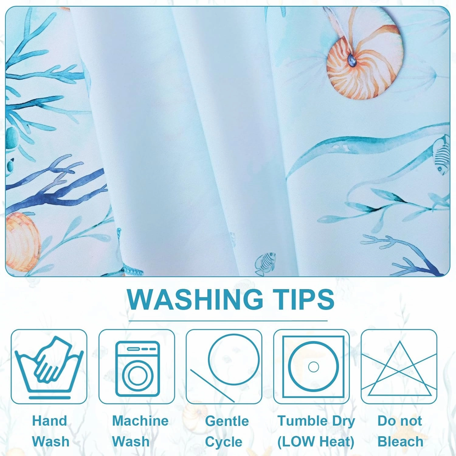 Likiyol Coastal Tablecloth, Ocean Nautical Table Cloth, Coral Starfish Seashell Table Covers, Beach Themed Waterproof Table Cover for Dining Table Kitchen Party Picnic Camping, Rectangle 60"x104"
