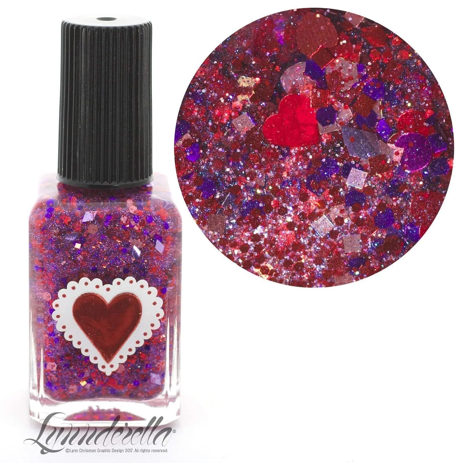Limited Edition Valentines Day Red Multi Glitter Nail Polish—Liquid Valentine