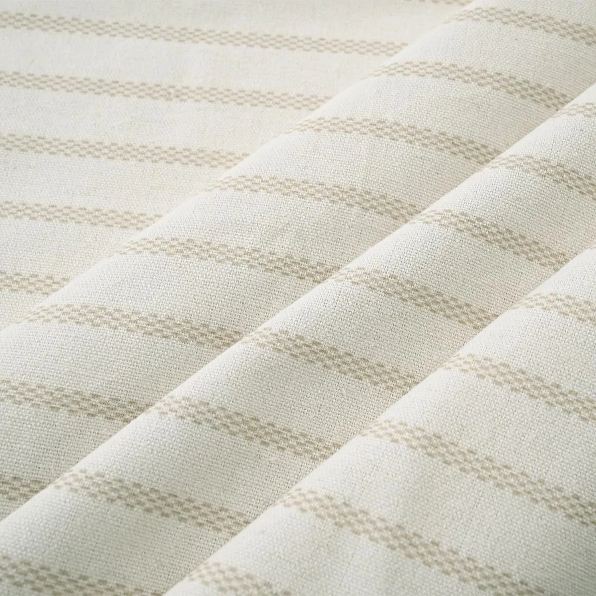 Linen Button Farmhouse Beige Shower Curtain,Bowknot,Linen and Cotton Woven Fabric,Pleated Beige Stripe,Country Style,72x72 in
