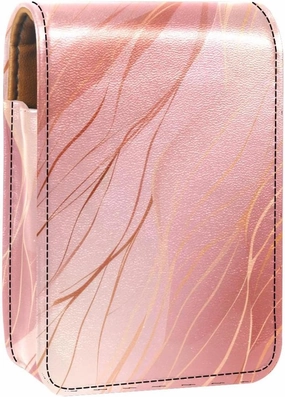 Lipstick Case,Portable Makeup Bag Cosmetic Pouch,Lipstick Holder Makeup Organizer,Abstract Marble Print Rose Gold