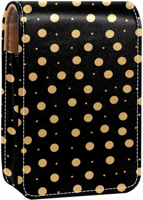 Lipstick Case,Portable Makeup Bag Cosmetic Pouch,Lipstick Holder Makeup Organizer,Black and Gold