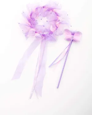 Little Adventures Fairy Halo & Wand Child Accessory Set - (Light Pink & Lilac)