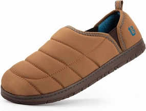 LongBay Mens Outdoor Slippers Two Tone Memory Foam Slip On Indoor House Shoes Loafers