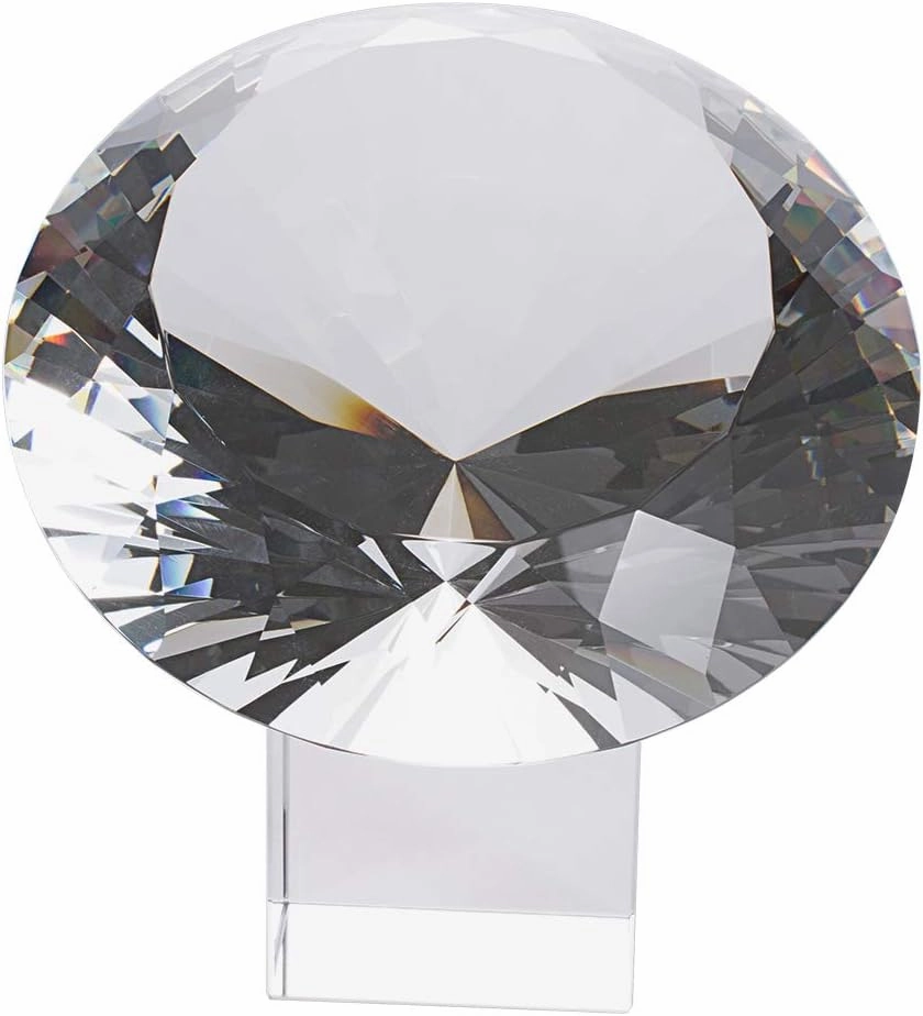 LONGWIN 200mm(8 inch) Big Crystal Diamond Paperweight Wedding Centerpiece