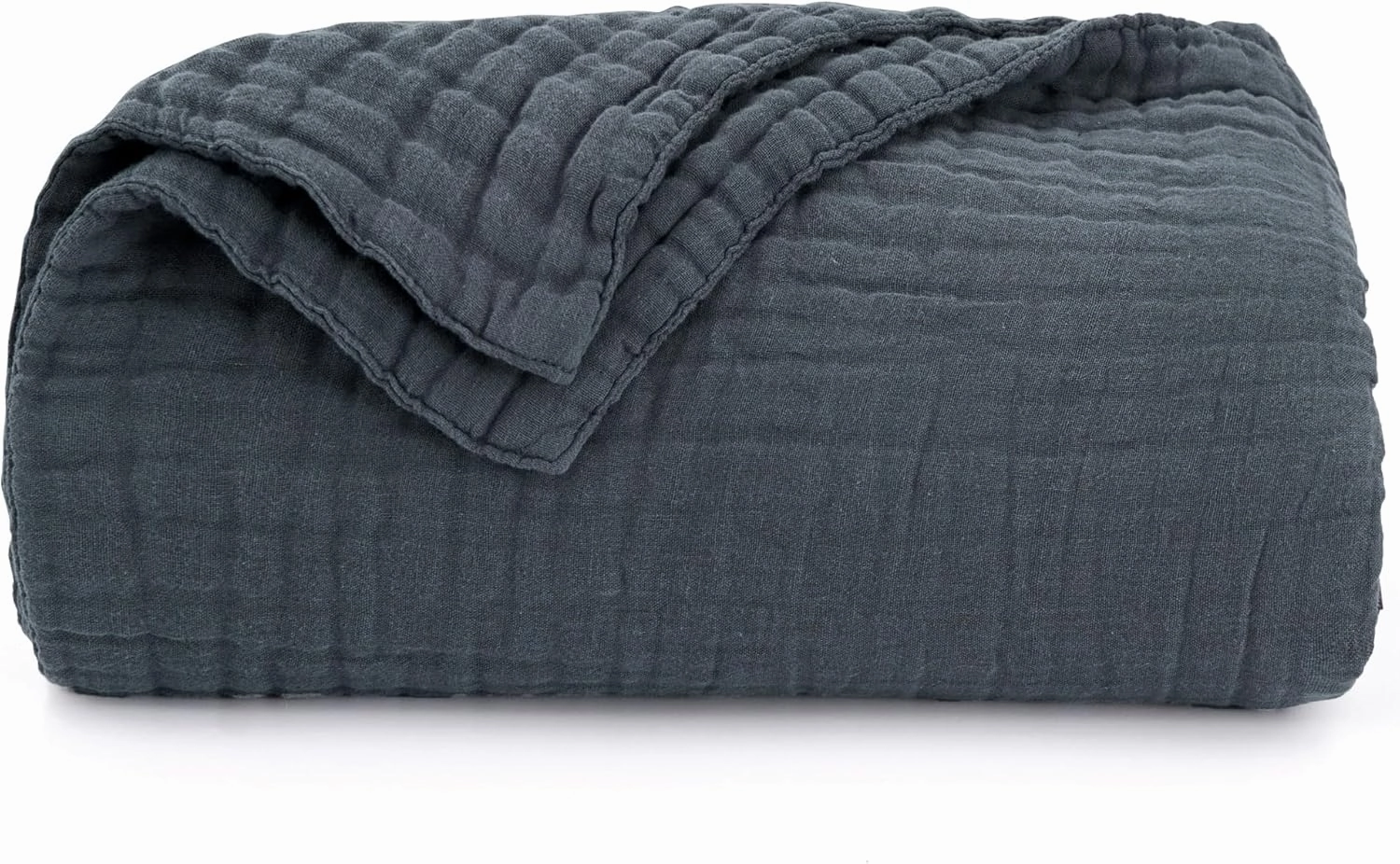 Love's cabin 6 Layer 100% Cotton Muslin Blanket, 50"x60" Throw Muslin Blanket for Couch Bed, Dark Grey Muslin Throw Blanket, Lightweight and Breathable Cotton Gauze for Adult