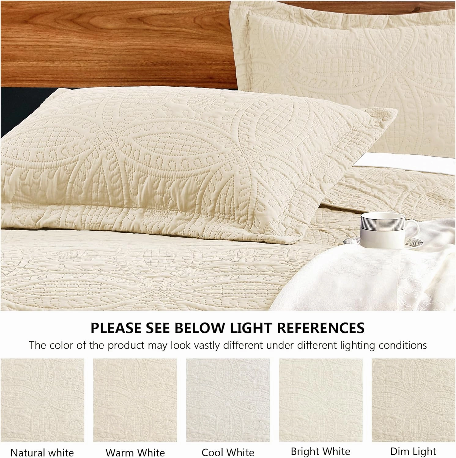 Love's cabin King Size Quilt Bedding Set Beige Bedspreads - Bed Summer Quilt Lightweight Microfiber Bedspread- Coin Pattern Bedding Coverlet for All Season - 3 Piece (1 Quilt, 2 Pillow Shams)