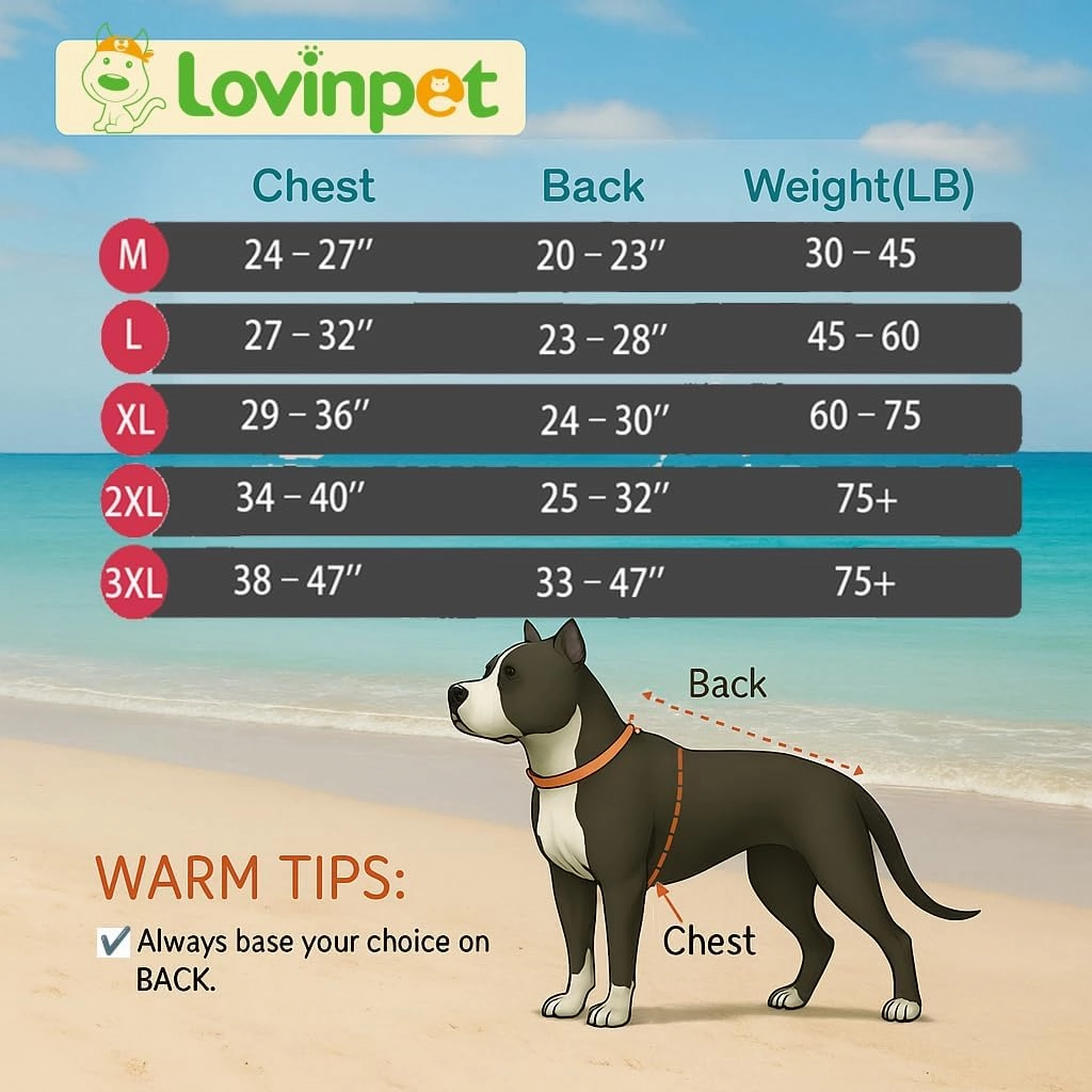 LovinPet Boxer Dogs Onesie Pajamas - UV Protection&Wound Care, Anxiety Relief, Lightweight Stretchy Fabric, Reflective Stripe, Coral Tree Print, Post Surgery Clothes, Pet PJ's/Medium