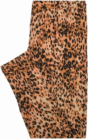 Lularoe One Size OS Cheetah Print Beige Brown Black Buttery Soft Leggings - OS fits Adults 2-10