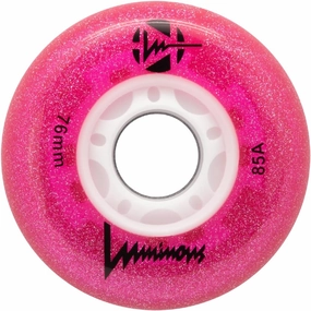 Luminous LED Inline Wheels 76mm Pink Glitter 4 Pack
