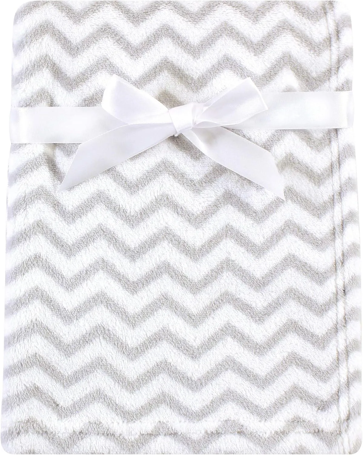 Luvable Friends Unisex Baby Coral Fleece Blanket, Gray Chevron, One Size