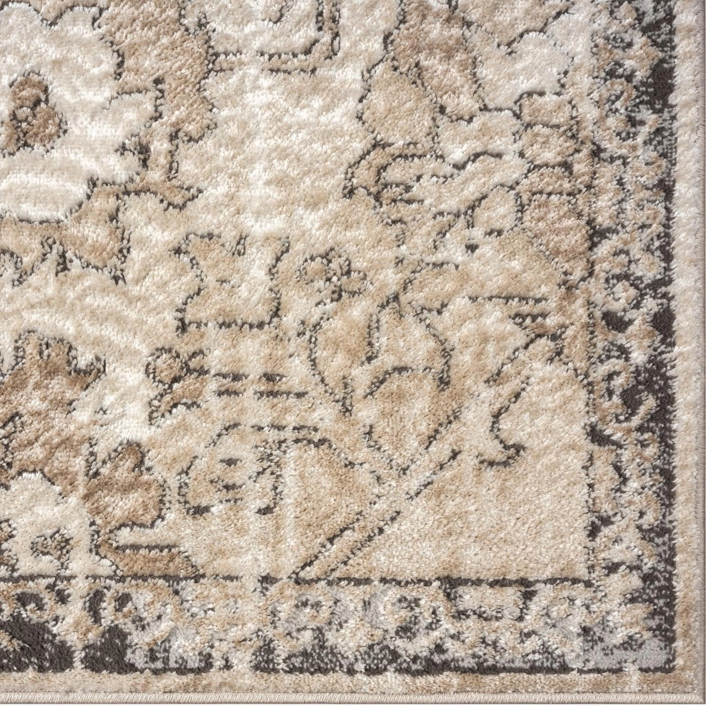 LUXE WEAVERS Oriental Floral Distressed Beige 8x10 Area Rug