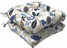 LVTXIII Outdoor Seat Cushions Seasonal Tufted Chair Cushions, Patio Chair Pads for Dining Chairs, Office Armchairs and Garden Furniture Decoration, Round Back, 19x19x4, Breeze Leaves Beige