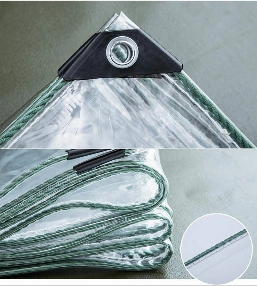 LXB Outdoor Multipurpose Tarpaulin-Tarpaulin Waterproof Clear Veranda Tarp - Thicken Outdoor Garden for Greenhouse Balcony Camping Boat with Eyelets, 550G /M²,1Mx3M