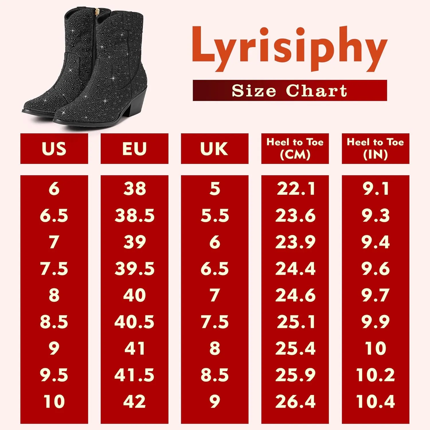 Lyrisiphy Rhinestone Cowboy Boots for Women Pointed Toe Cowgirl Boots Sparkly Boots Glitter Boots Wide Calf Western Boots Pink Boots