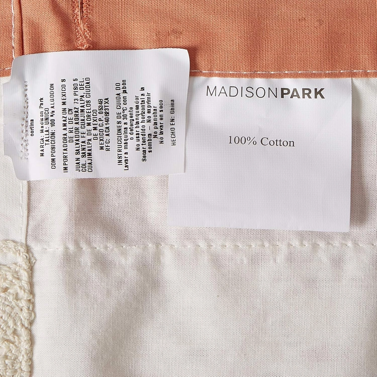 Madison Park Dawn Cotton Fabric Shower Curtain Pintucked, Paisley Design Machine Washable Shabby Chic Modern Home Bathroom Décor Bathtub Privacy Screen, 72 in x 72 in, Coral