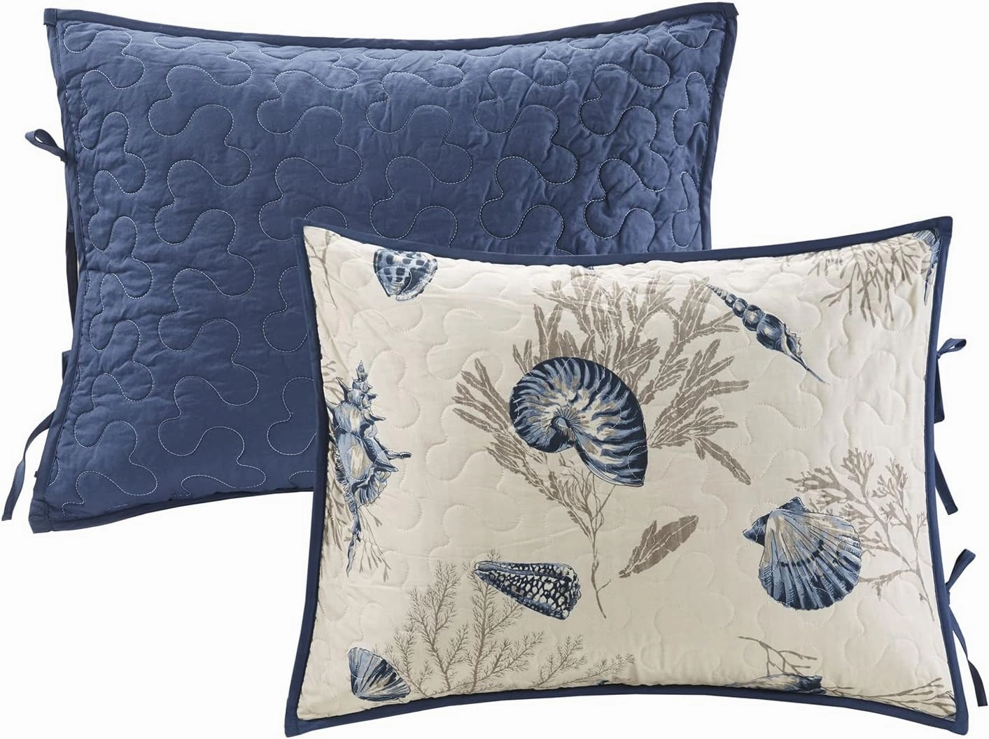 Madison Park Daybed Cover Double Sided Quilting Casual Design All Season Bedding Set with Bedskirt, Matching Shams, Decorative Pillow, 75 in x 39 in, Seashell Blue
