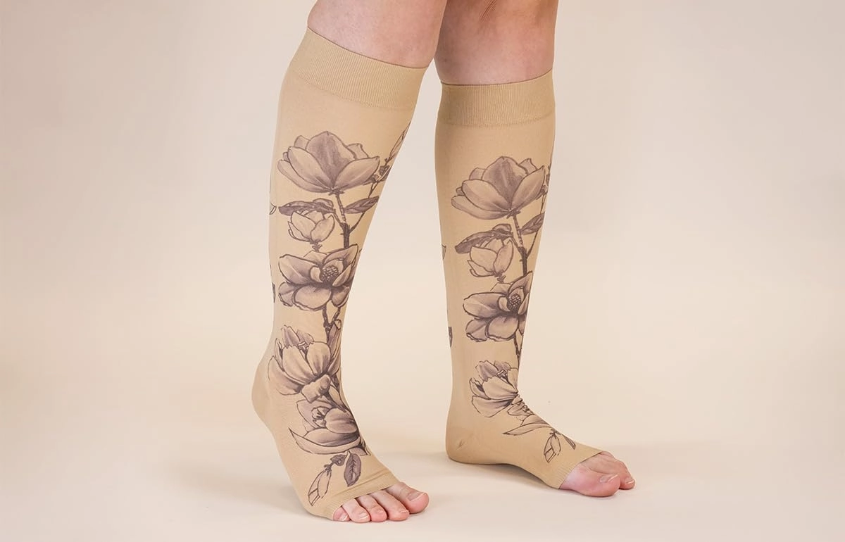 Magnolia Beige Medical Graduated Compression Sock Pair 20-30mmHg