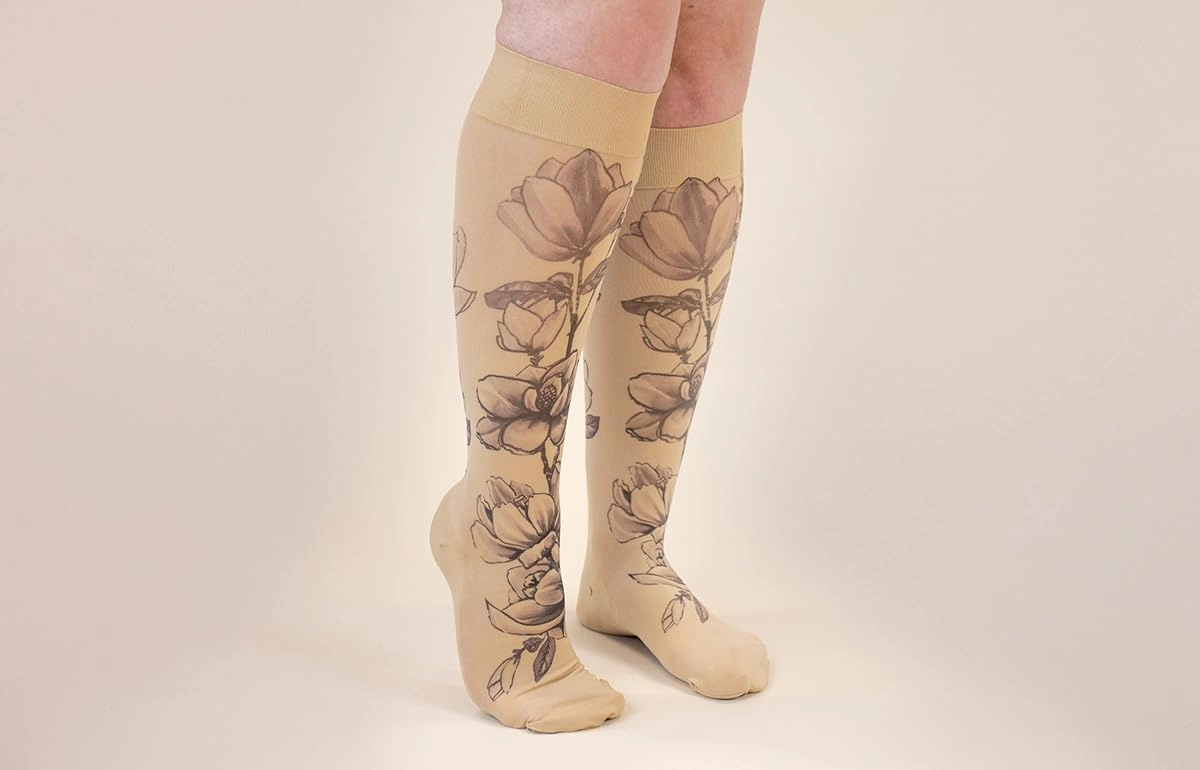 Magnolia Beige Medical Graduated Compression Sock Pair 20-30mmHg