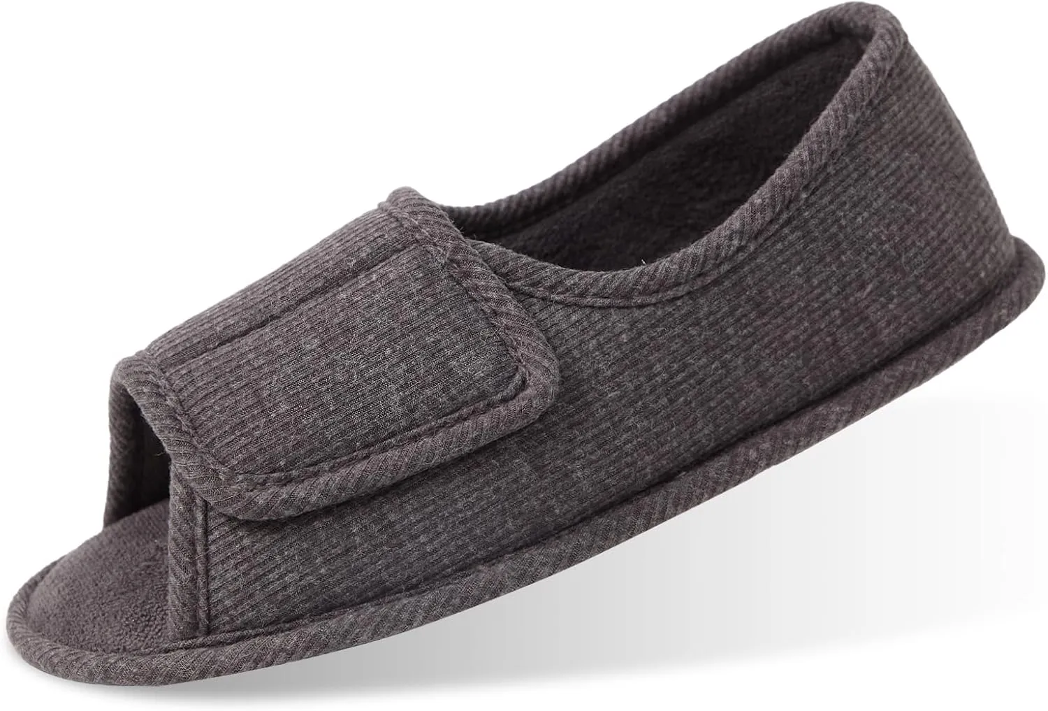 Magtoe Adjustable Open Toe Indoor Slippers Diabetic House Shoes with Hook and Loop for Men and Women Memory Home Slippers