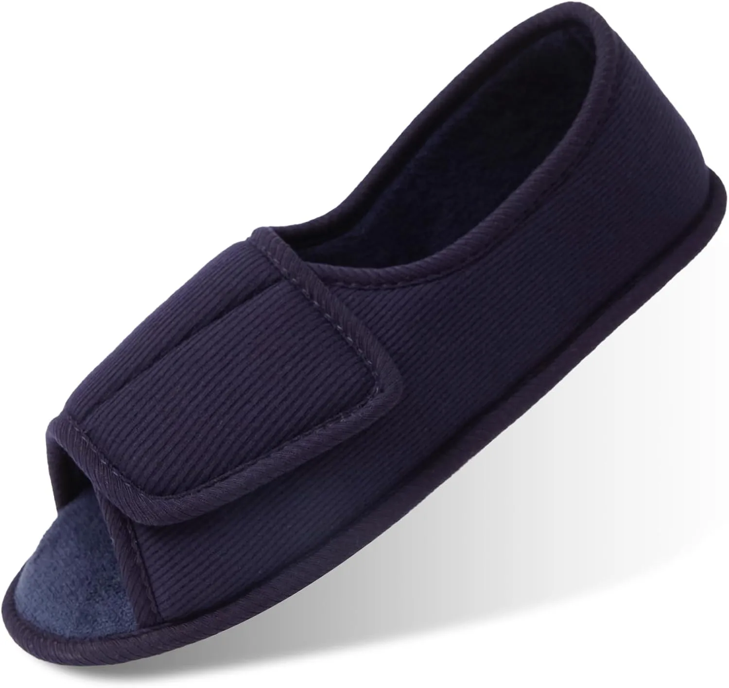Magtoe Adjustable Open Toe Indoor Slippers Diabetic House Shoes with Hook and Loop for Men and Women Memory Home Slippers