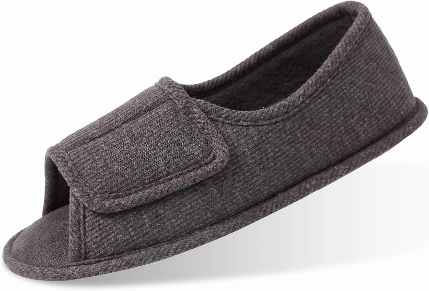Magtoe Adjustable Open Toe Indoor Slippers Diabetic House Shoes with Hook and Loop for Men and Women Memory Home Slippers