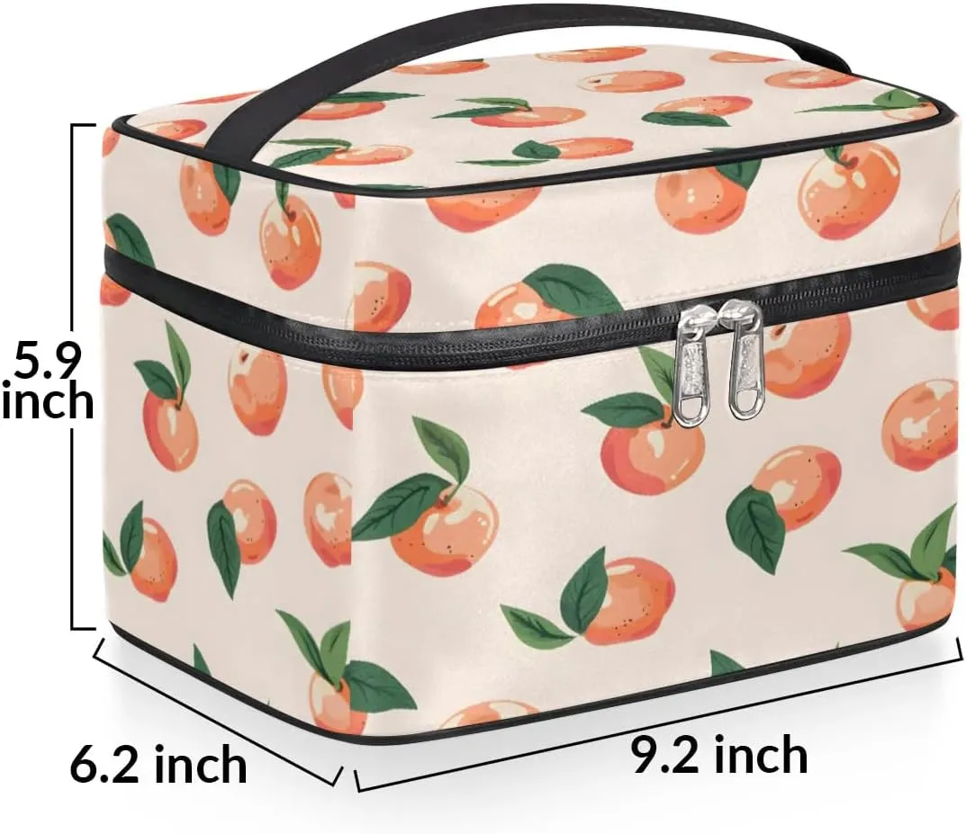 Makeup Bag Large Sweet Peach Toiletry Bag for Women Travel Cosmetic Bag Portable Makeup Bag for Bottles Brushes Lipstick Skin Care