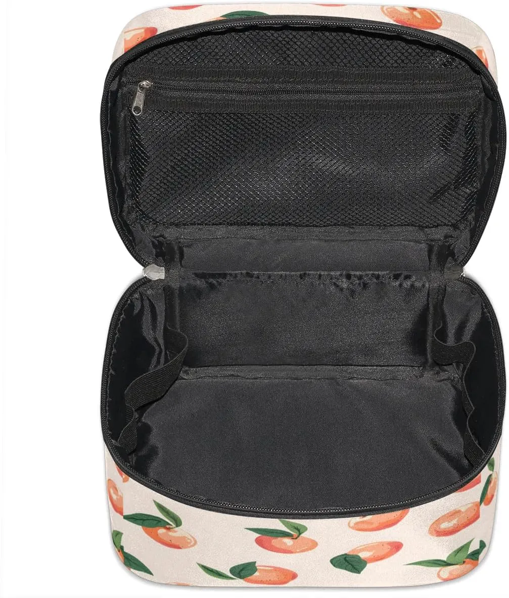 Makeup Bag Large Sweet Peach Toiletry Bag for Women Travel Cosmetic Bag Portable Makeup Bag for Bottles Brushes Lipstick Skin Care