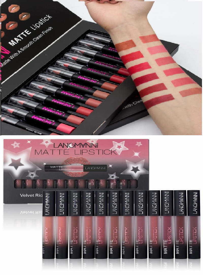 Makeup 12pcs / lot matte Lipstick Waterproof