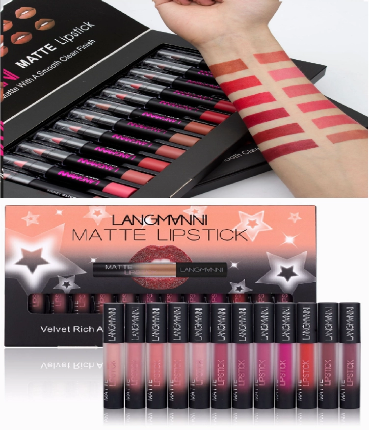 Makeup 12pcs / lot matte Lipstick Waterproof