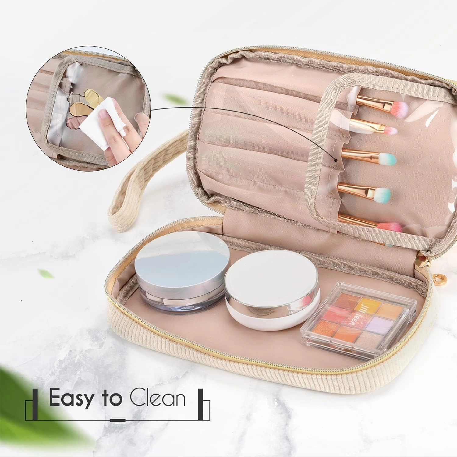 Makeup Bag for Girls Gift, Personalized Graduation Gifts Initial Women Makeup Bag for Travel, Teacher Appreciation Gifts Preppy Make up Bag Cosmetic Bag 18th Birthday Gifts for Teen Girl Trendy - M