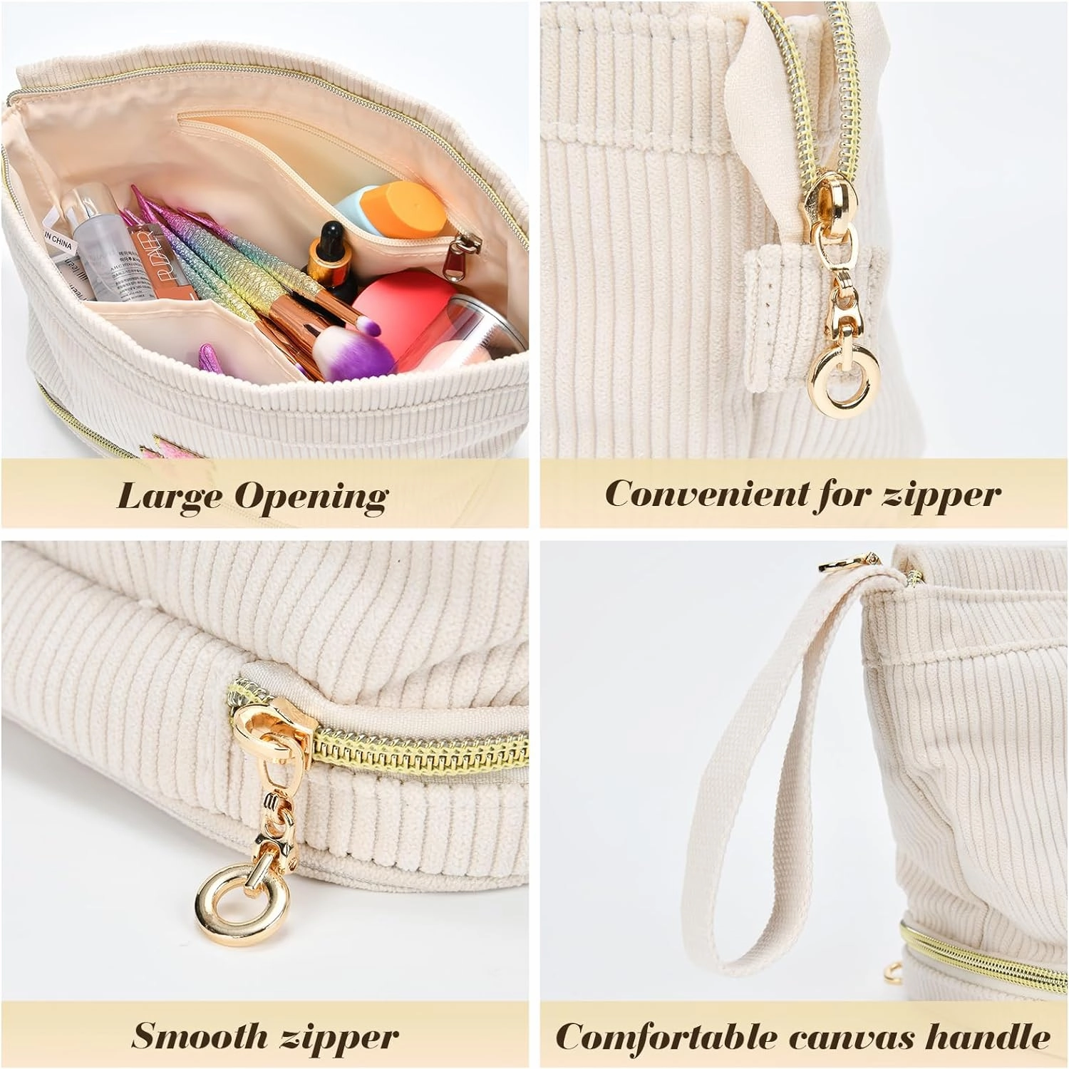 Makeup Bag for Girls Gift, Personalized Graduation Gifts Initial Women Makeup Bag for Travel, Teacher Appreciation Gifts Preppy Make up Bag Cosmetic Bag 18th Birthday Gifts for Teen Girl Trendy - M