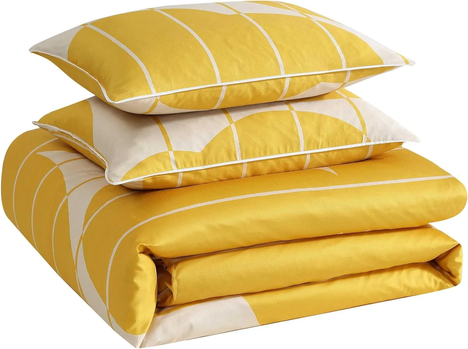 Marimekko - King Duvet Cover Set, Super Soft Organic Bedding, Casual Home Decor (Vesi Unikko Yellow, King)
