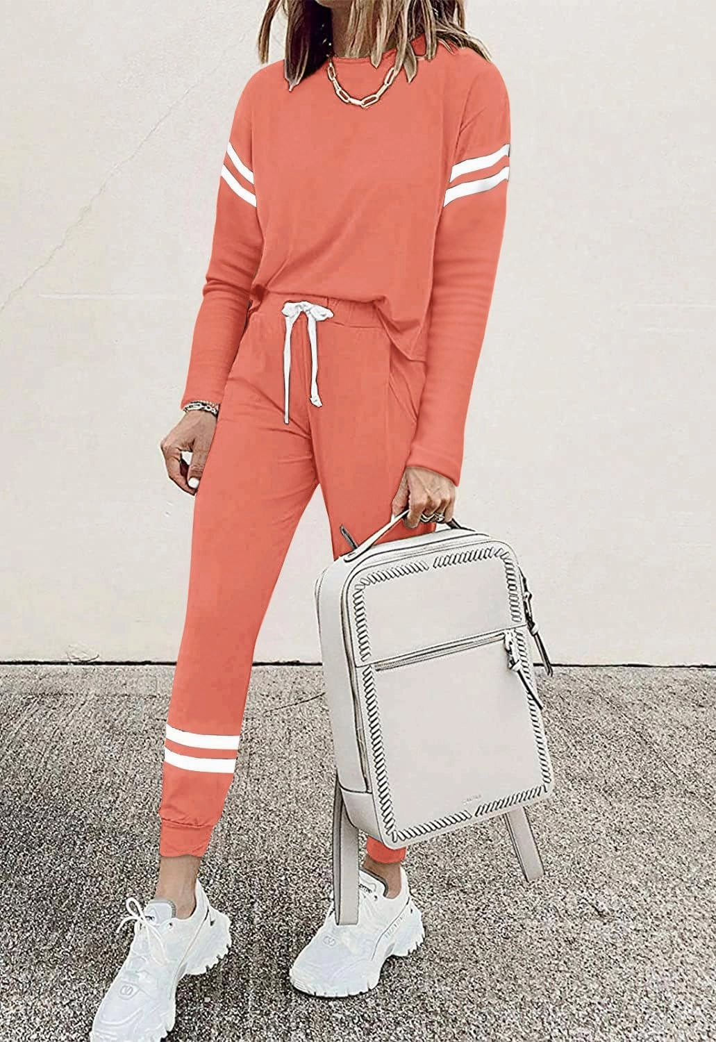 MASCOMODA 2025 Lounge Sets for Women Fall 2 Piece Outfits Tracksuit Jogger Set Long Sleeve Tops and Long Pants with Pockets