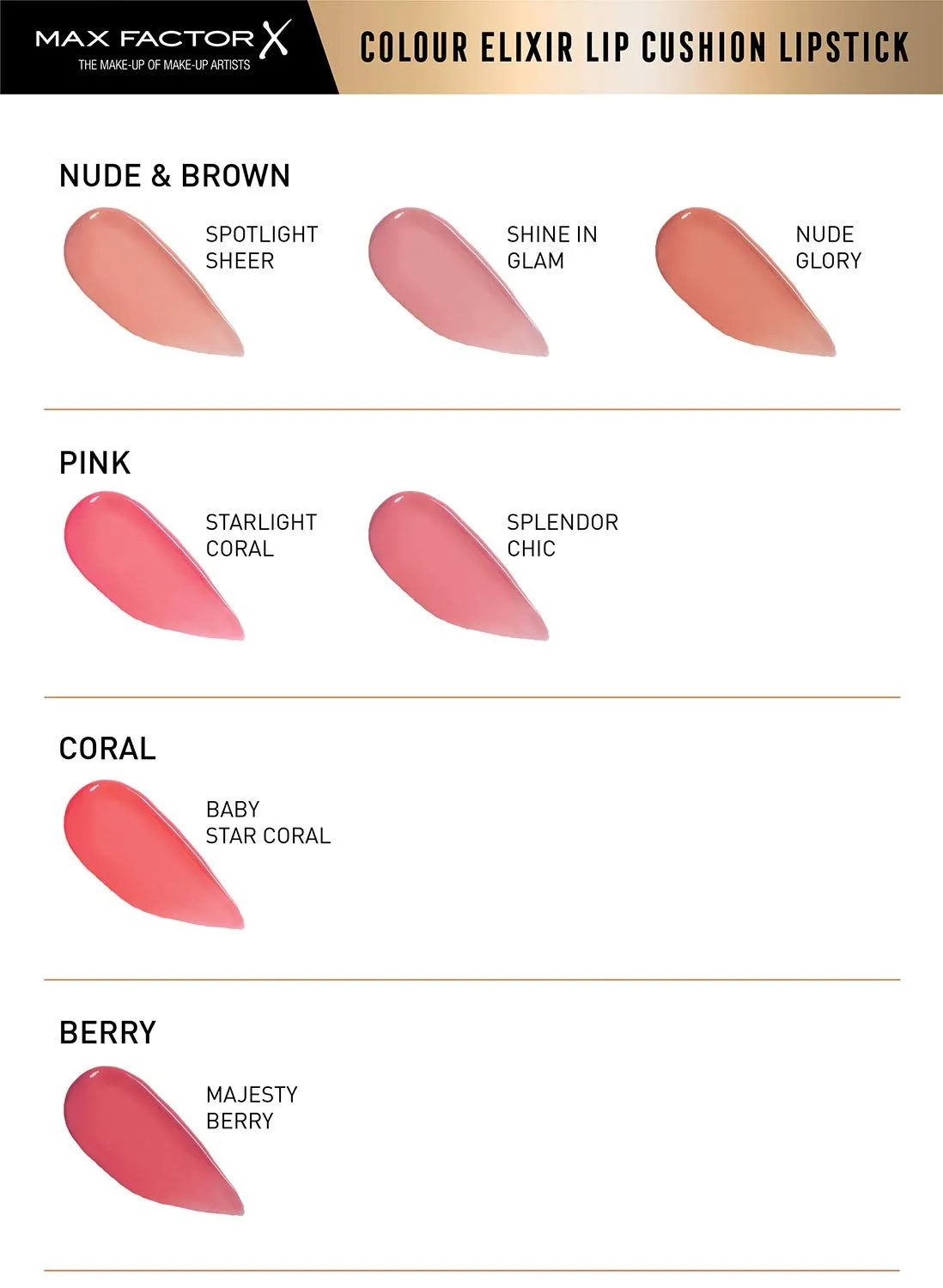 Max Factor Colour Elixir Lip Cushion Gloss with Mineral Oil and Vitamin E, Baby Star Coral, 9 ml