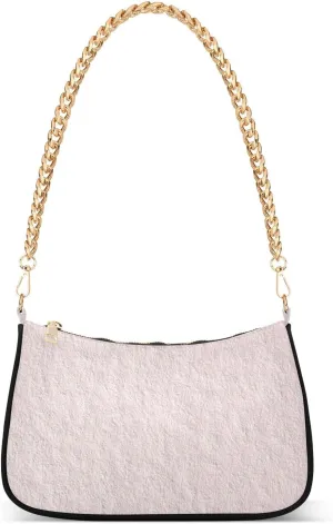 Meat Peach Linen Texture chain cross body bag with multi pockets hand bag for birthday gifts