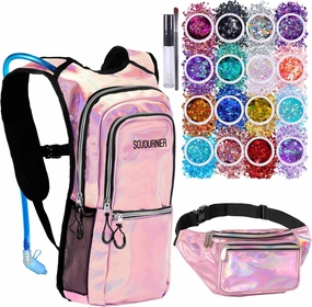 Medium Hydration Pack holographic Pink bundle with Holo pink fanny pack and glitters
